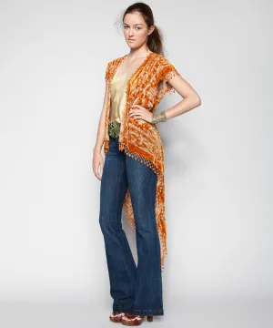 GOLDEN SOFIA CAP SLEEVE KIMONO
