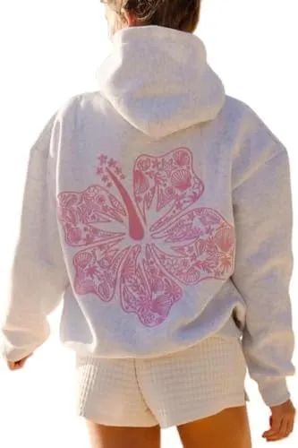 Graphic Hoodies Women Y2k Oversized Sweatshirt Long Sleeve Pullover Sweater Cute Hooded Preppy Top Aesthetic Shirts L/L