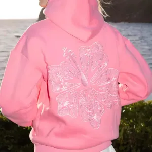 Graphic Hoodies Women Y2k Oversized Sweatshirt Long Sleeve Pullover Sweater Cute Hooded Preppy Top Aesthetic Shirts L/L