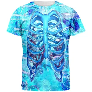 Halloween Costume Octopus Kraken Skeleton All Over Mens Costume T Shirt