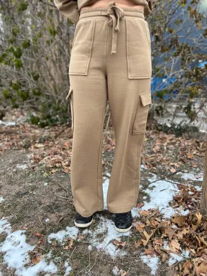 High Rise Cargo Wide Leg Comfy Pants