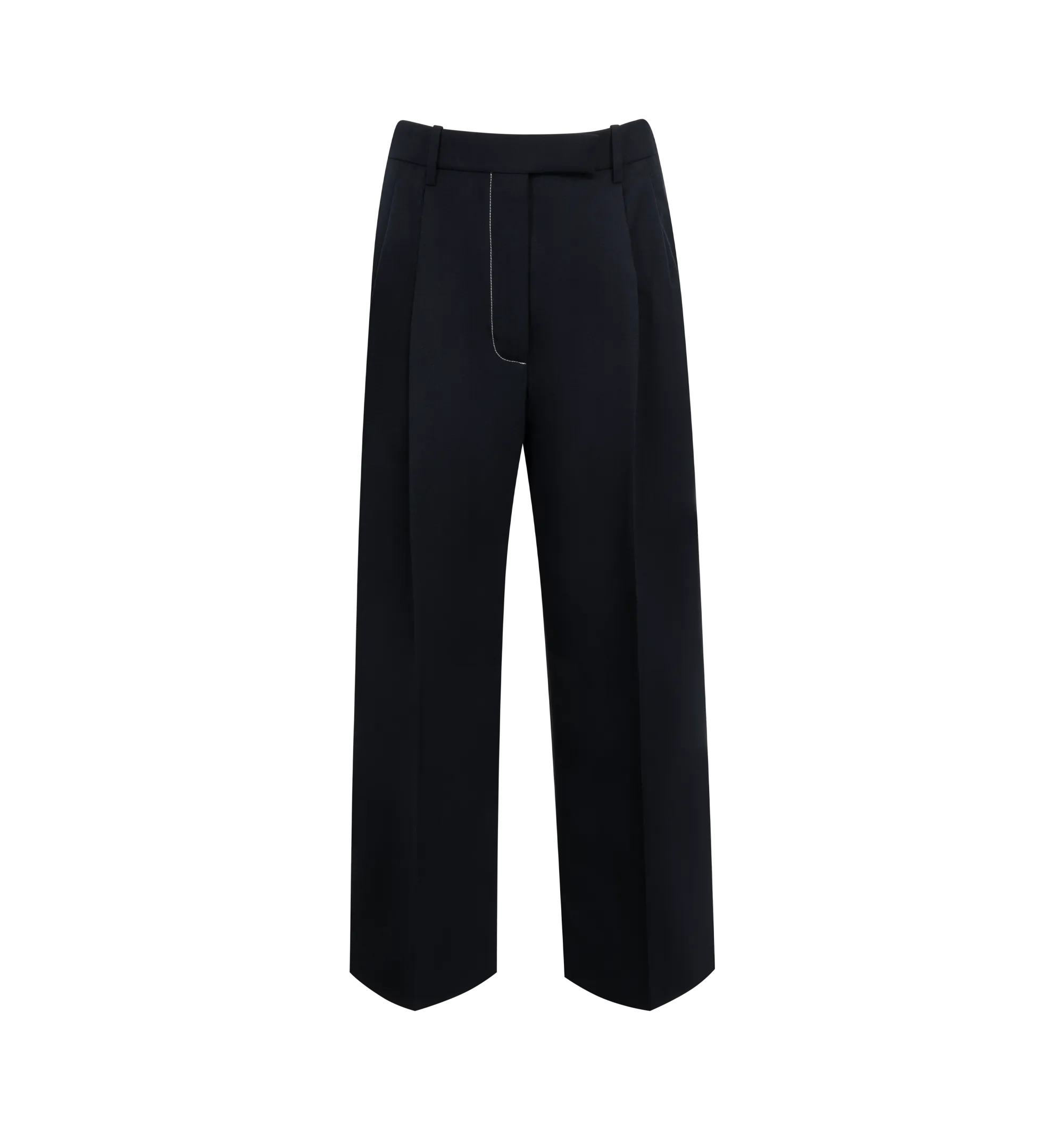HIGH WAIST DOUBLE PLEAT TROUSER (WOMENS)
