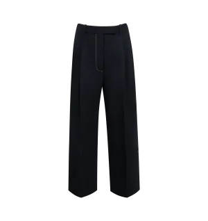 HIGH WAIST DOUBLE PLEAT TROUSER (WOMENS)