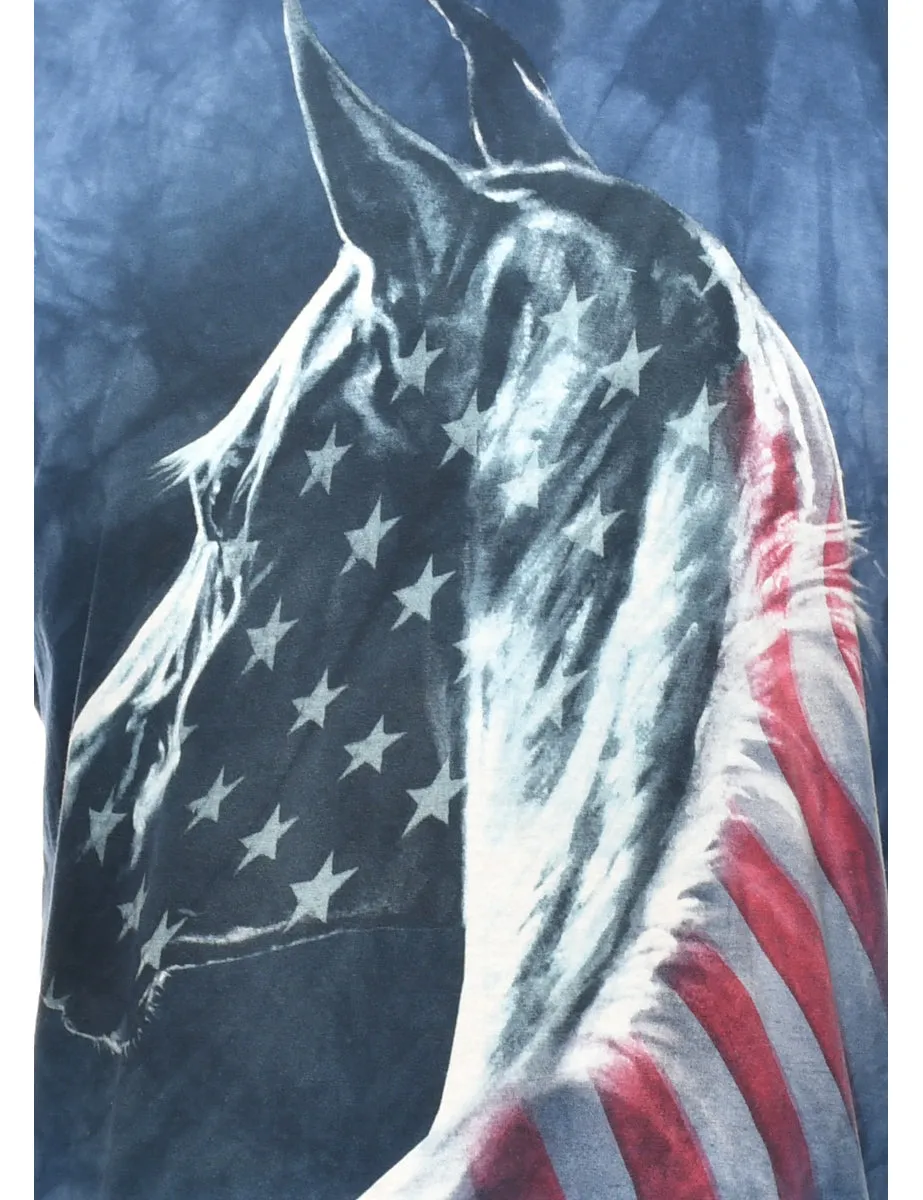 Horse Print Animal T-shirt - XL