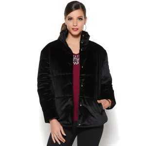 IMAN Platinum Wrap Yourself in Luxury Velvet Puffer Coat - XS, S & M