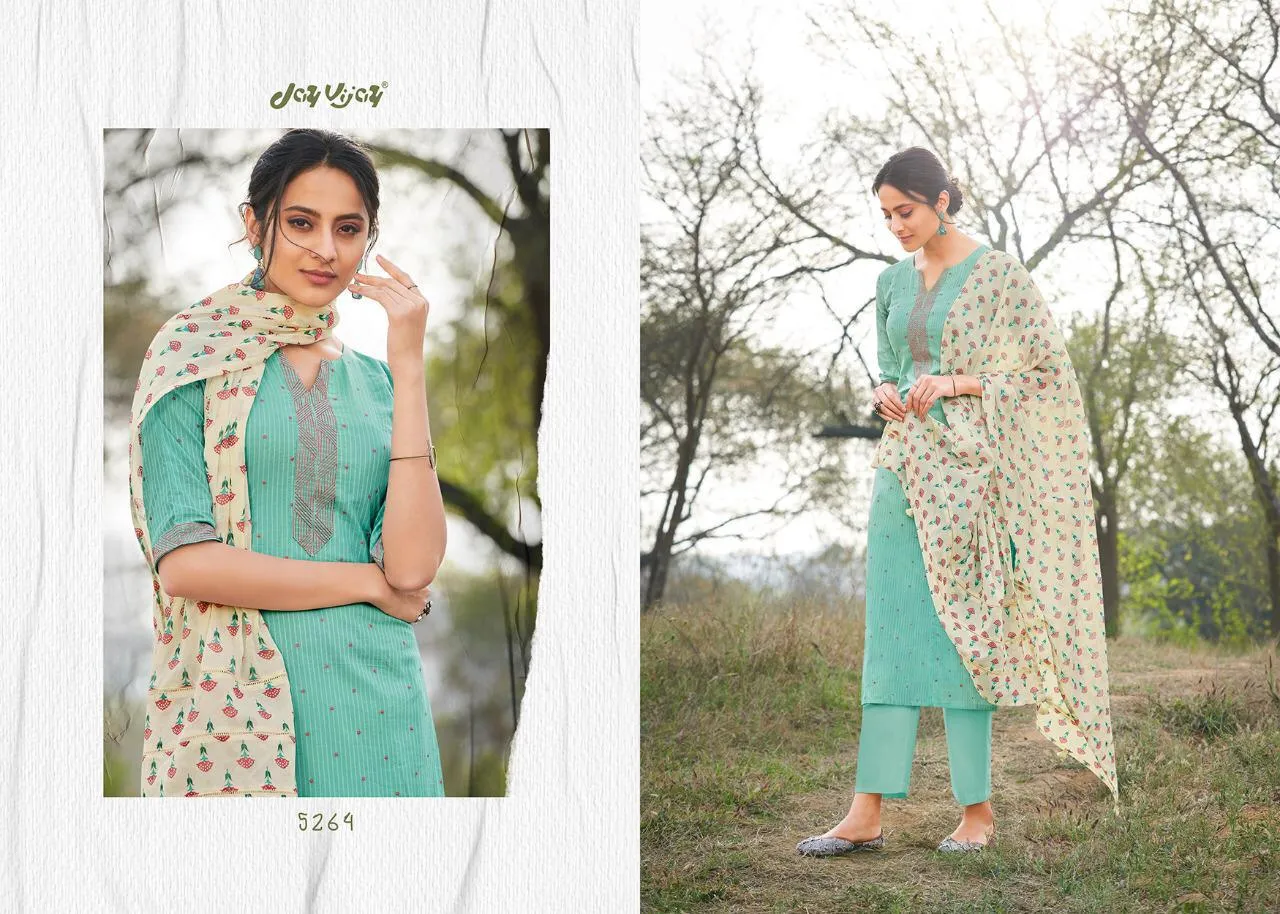 Jay Vijay Hiraya Cotton Emrboiderey Work Designer Salwar Suits