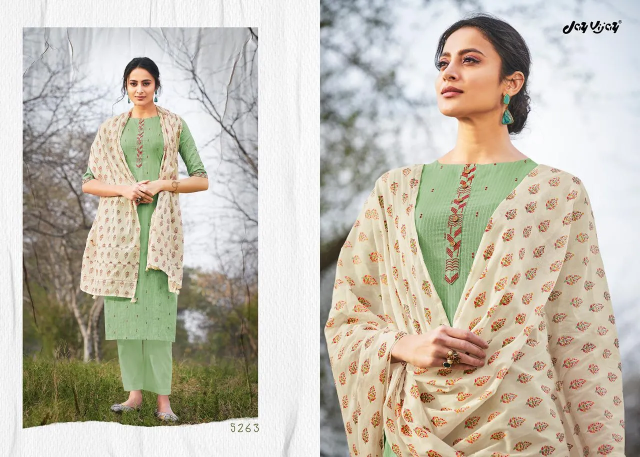 Jay Vijay Hiraya Cotton Emrboiderey Work Designer Salwar Suits