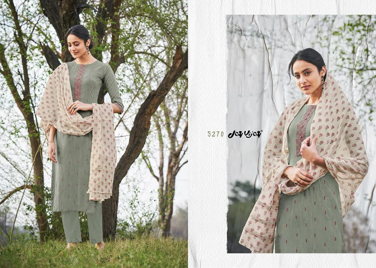 Jay Vijay Hiraya Cotton Emrboiderey Work Designer Salwar Suits