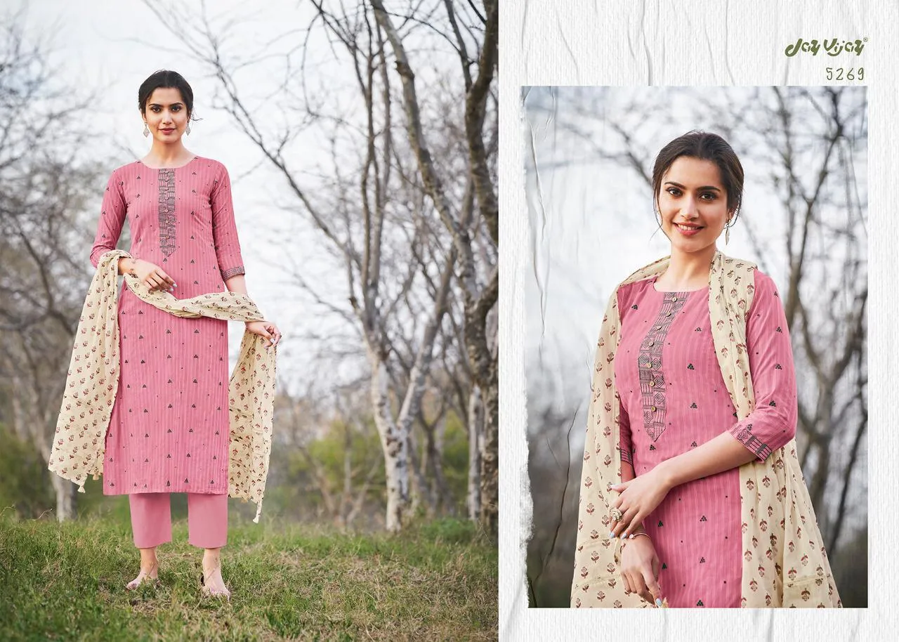 Jay Vijay Hiraya Cotton Emrboiderey Work Designer Salwar Suits