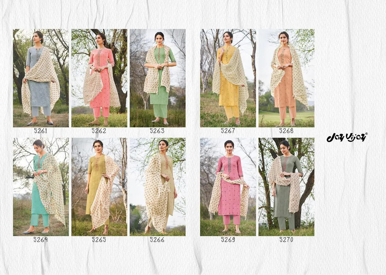Jay Vijay Hiraya Cotton Emrboiderey Work Designer Salwar Suits