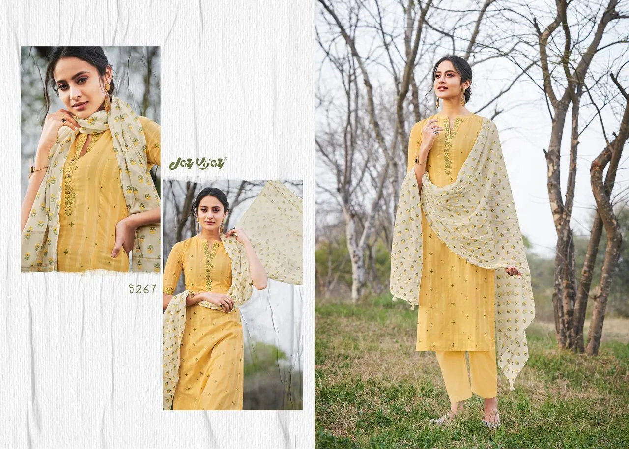 Jay Vijay Hiraya Cotton Emrboiderey Work Designer Salwar Suits