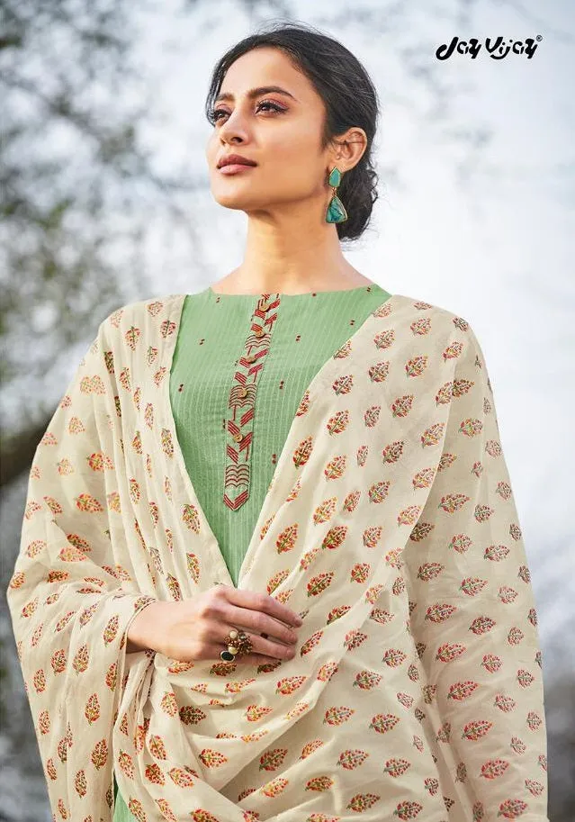 Jay Vijay Hiraya Cotton Emrboiderey Work Designer Salwar Suits