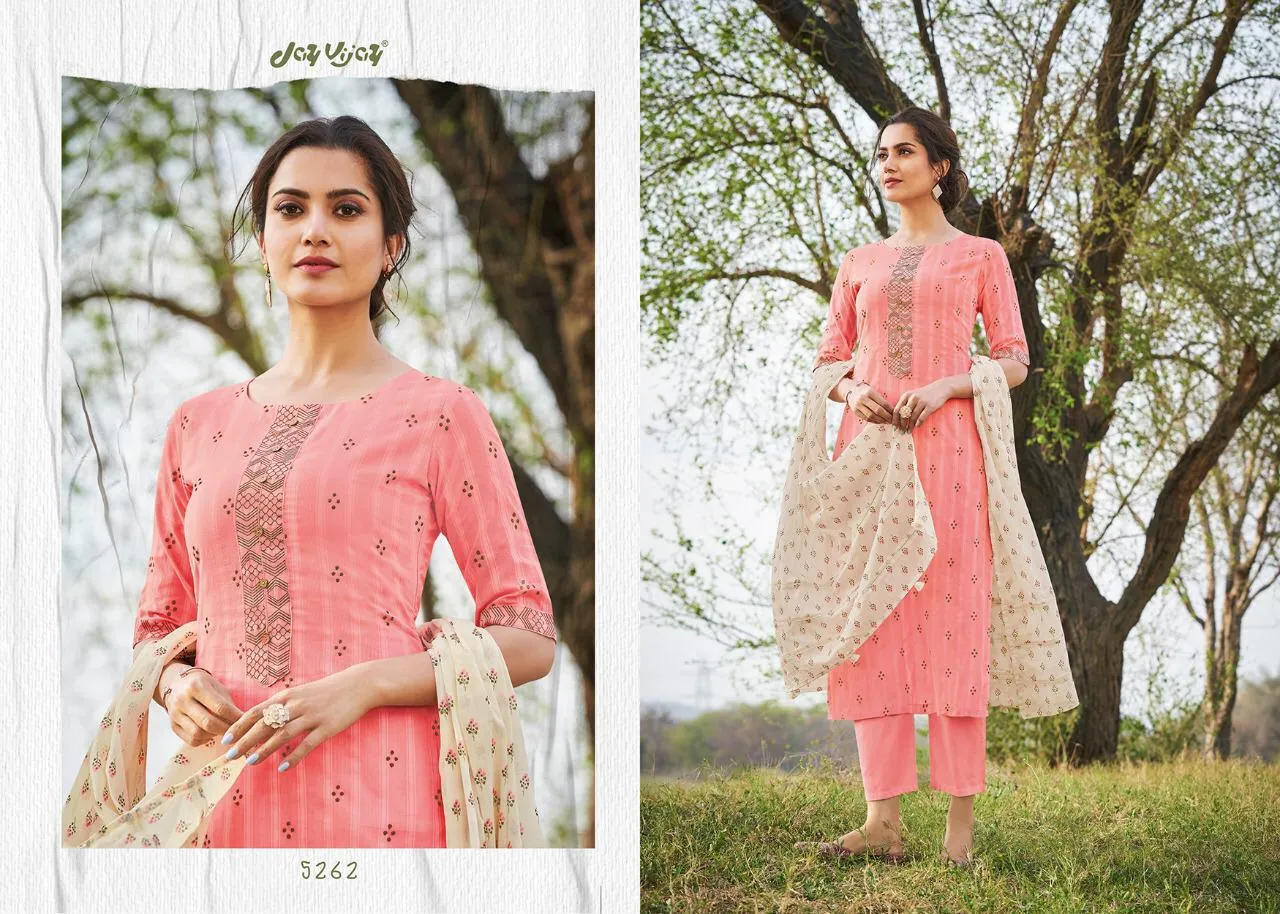Jay Vijay Hiraya Cotton Emrboiderey Work Designer Salwar Suits