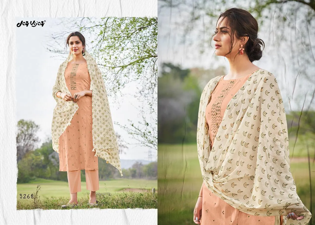 Jay Vijay Hiraya Cotton Emrboiderey Work Designer Salwar Suits