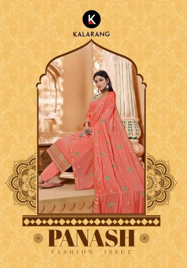 Kalarang Presents Panash Jam Silk Embroidery Work Fancy Designer Salwar Suits