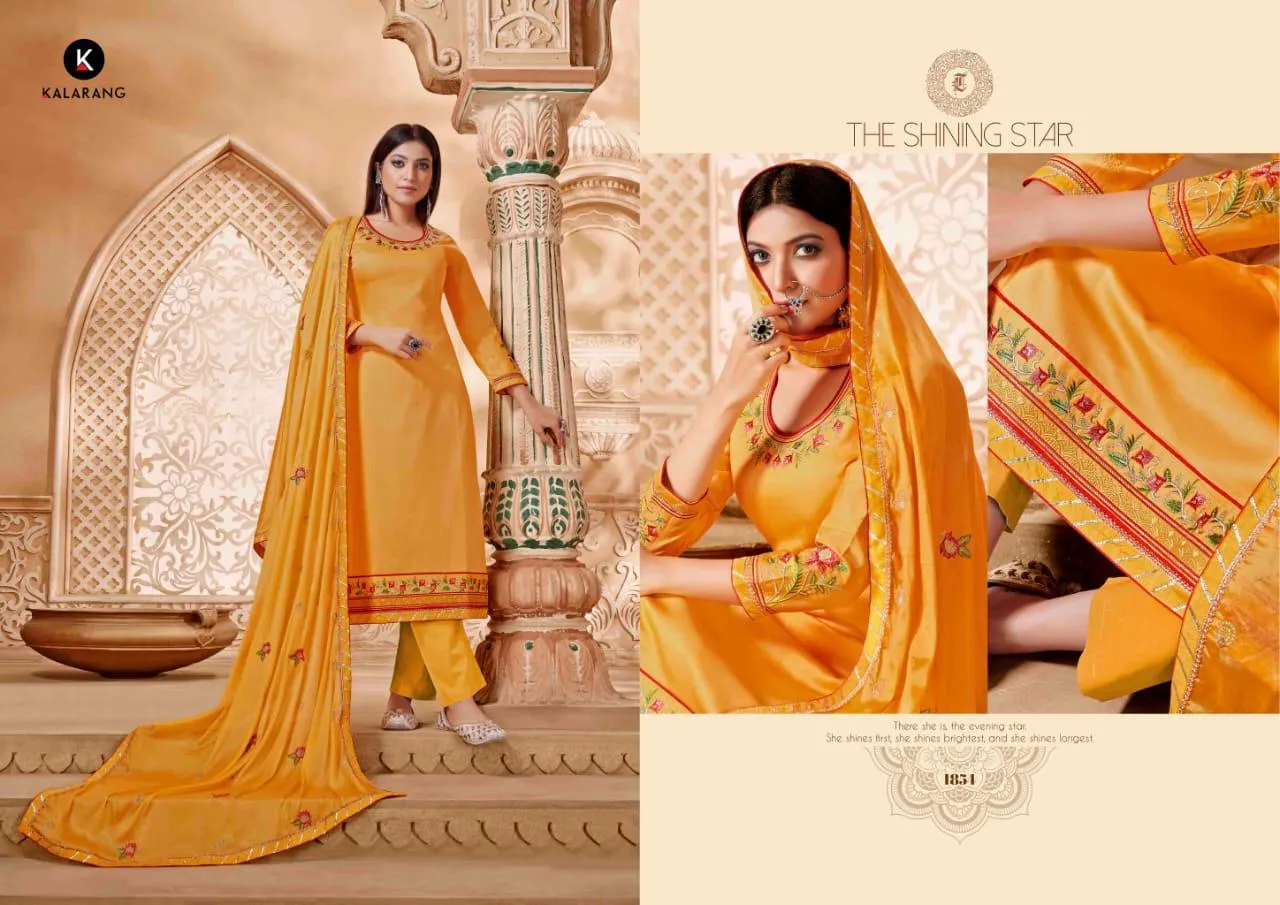 Kalarang Presents Panash Jam Silk Embroidery Work Fancy Designer Salwar Suits