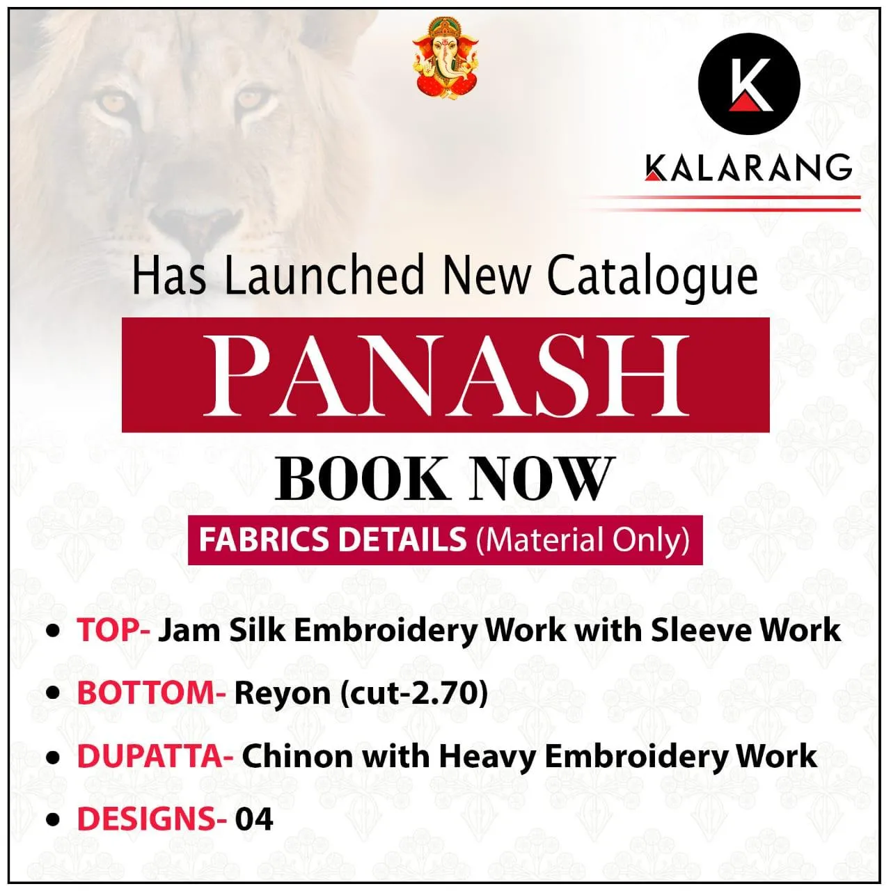 Kalarang Presents Panash Jam Silk Embroidery Work Fancy Designer Salwar Suits