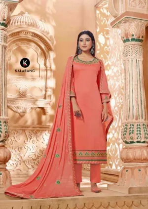 Kalarang Presents Panash Jam Silk Embroidery Work Fancy Designer Salwar Suits