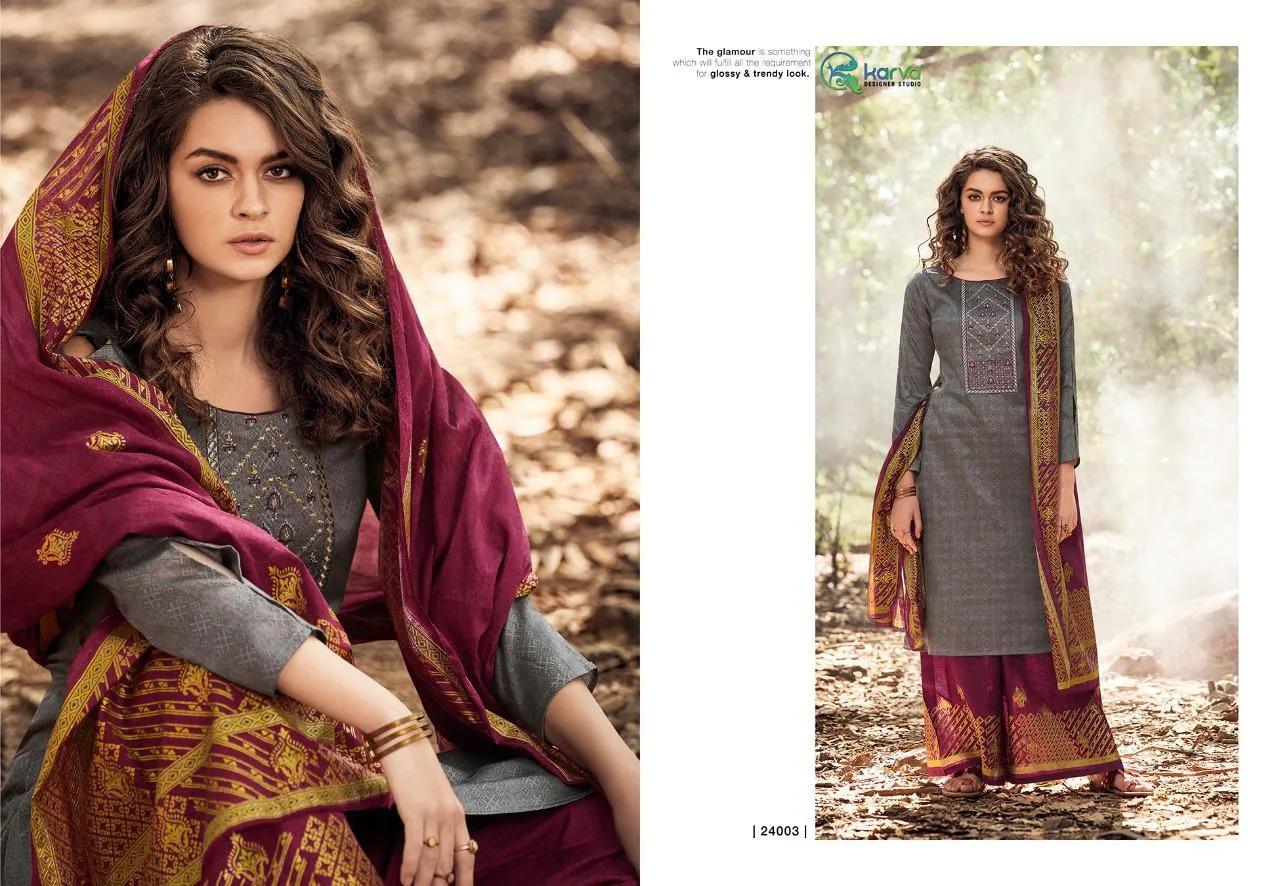 KARVA DESIGNER STUDIO NORAH JAM SILK DESIGNER SALWAR SUIT