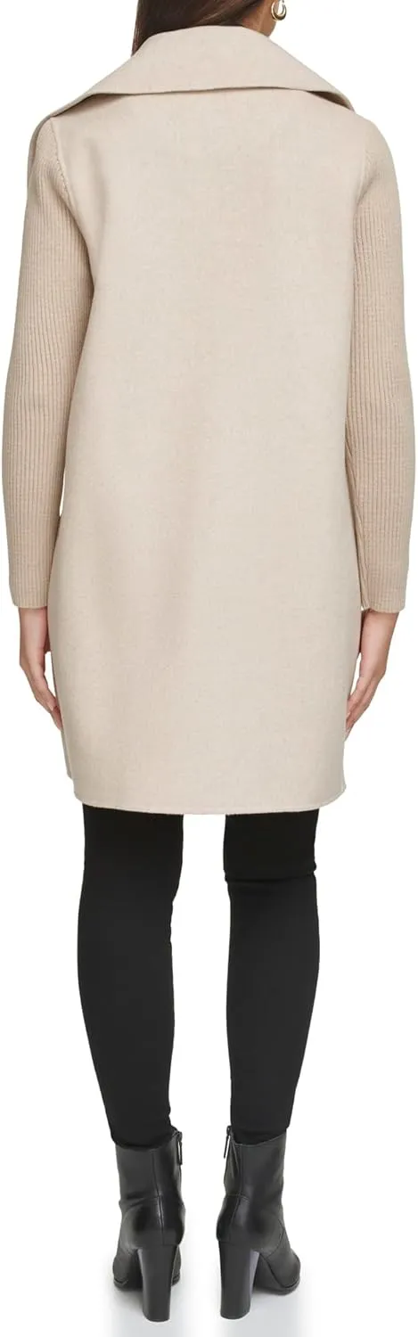 Kenneth Cole Women's Military Wool Blend Overcoat