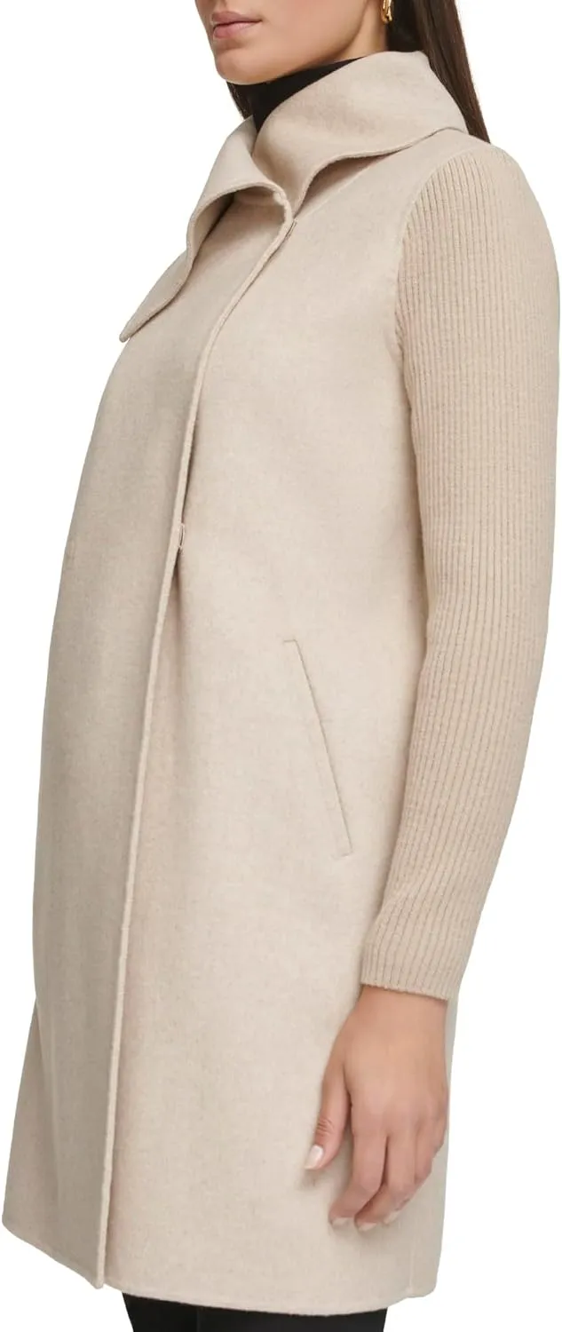 Kenneth Cole Women's Military Wool Blend Overcoat