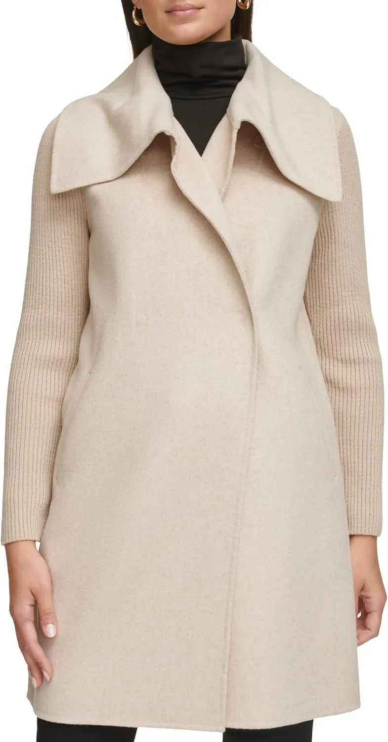 Kenneth Cole Women's Military Wool Blend Overcoat
