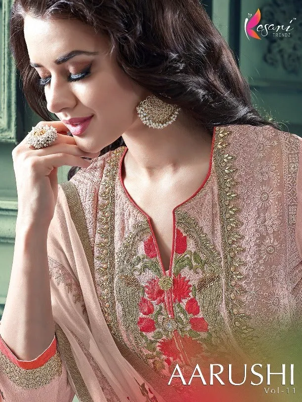 Kesari Trendz Presents Aarushi Vol 11 Heavy Georgette Fancy Designer Salwar Suits