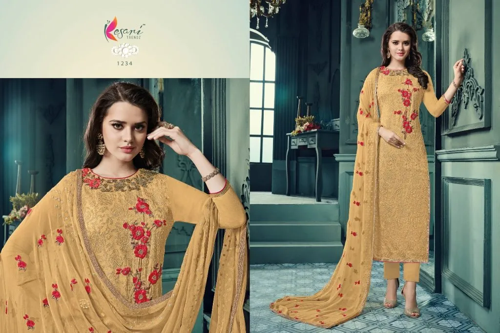 Kesari Trendz Presents Aarushi Vol 11 Heavy Georgette Fancy Designer Salwar Suits