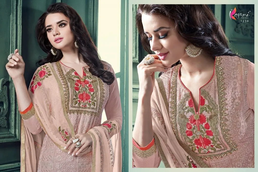 Kesari Trendz Presents Aarushi Vol 11 Heavy Georgette Fancy Designer Salwar Suits