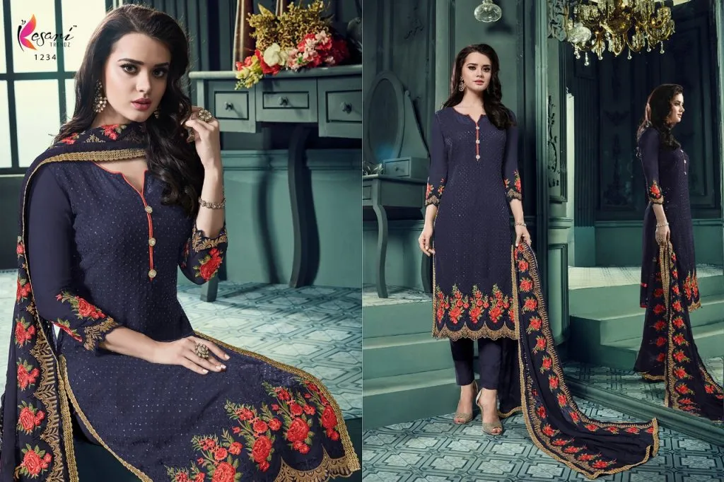 Kesari Trendz Presents Aarushi Vol 11 Heavy Georgette Fancy Designer Salwar Suits