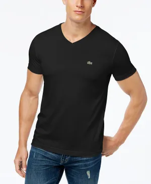 Lacoste Men's Classic Soft Pima Cotton V-Neck T-Shirt black