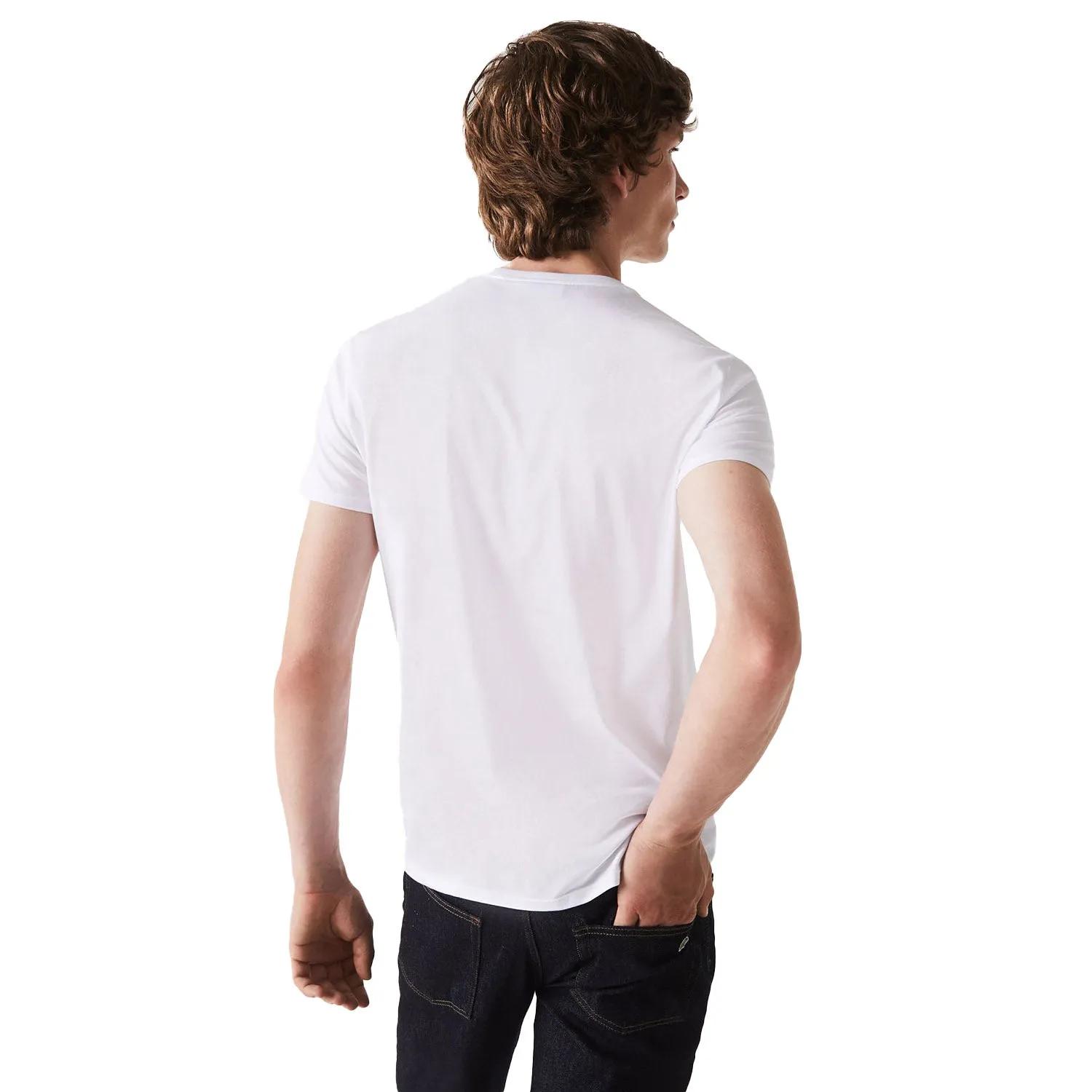 Lacoste Men's Crew Neck Pima Cotton Jersey T-shirt White
