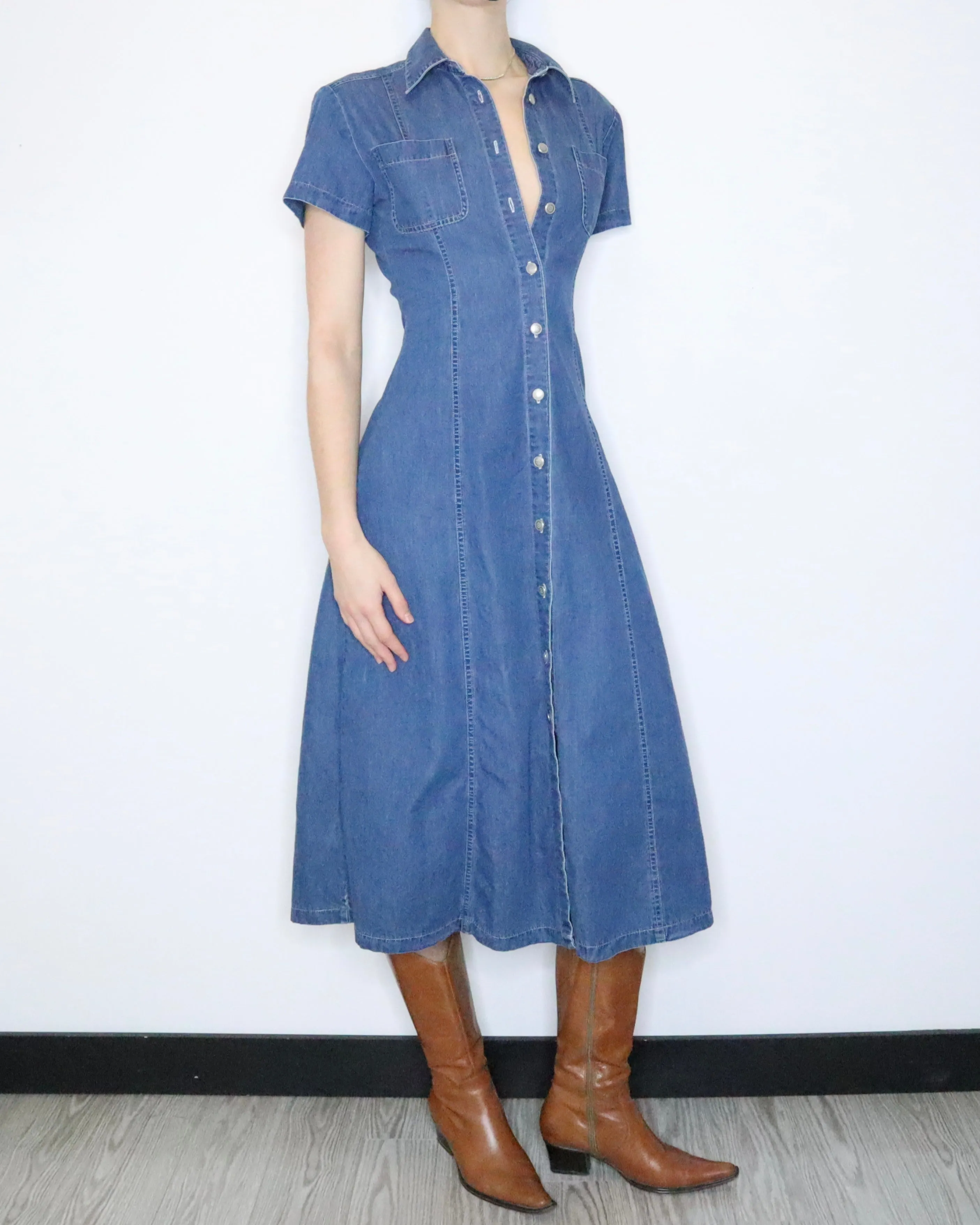 Laura Ashley Denim Maxi Dress (Medium)