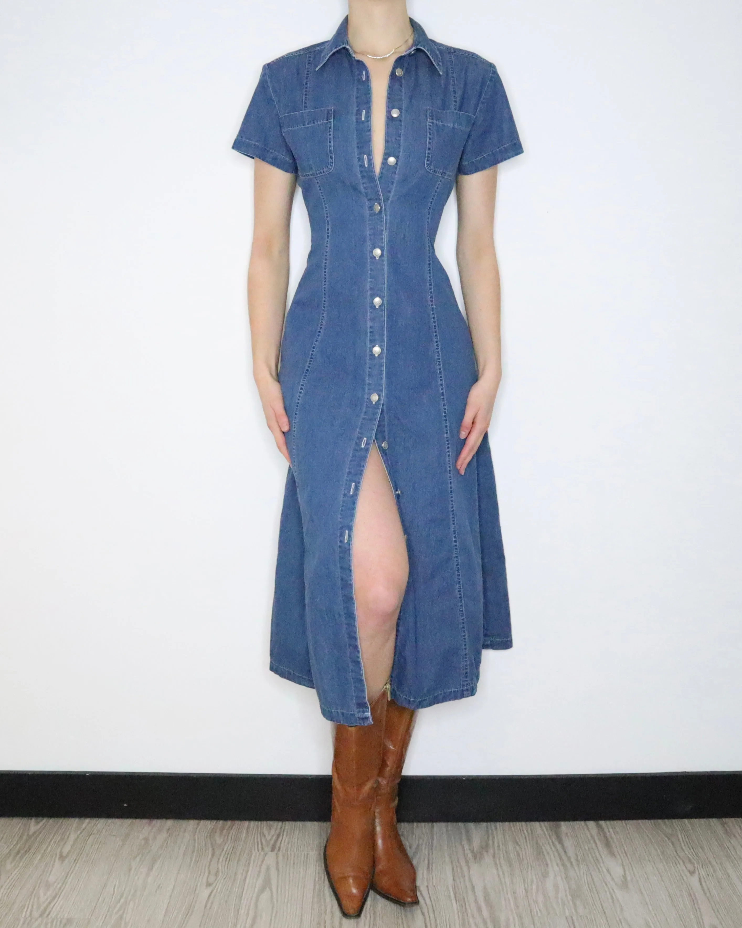 Laura Ashley Denim Maxi Dress (Medium)