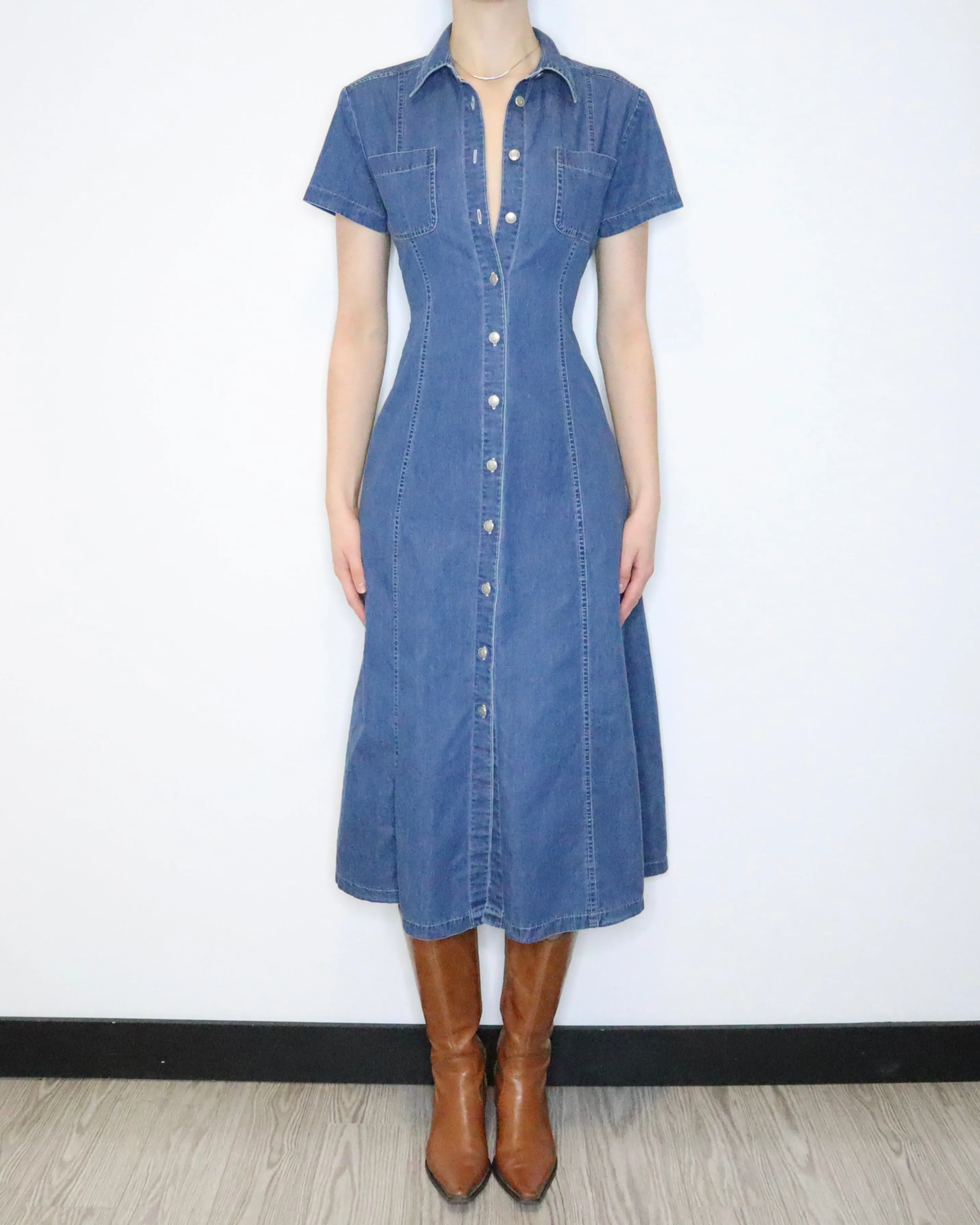 Laura Ashley Denim Maxi Dress (Medium)