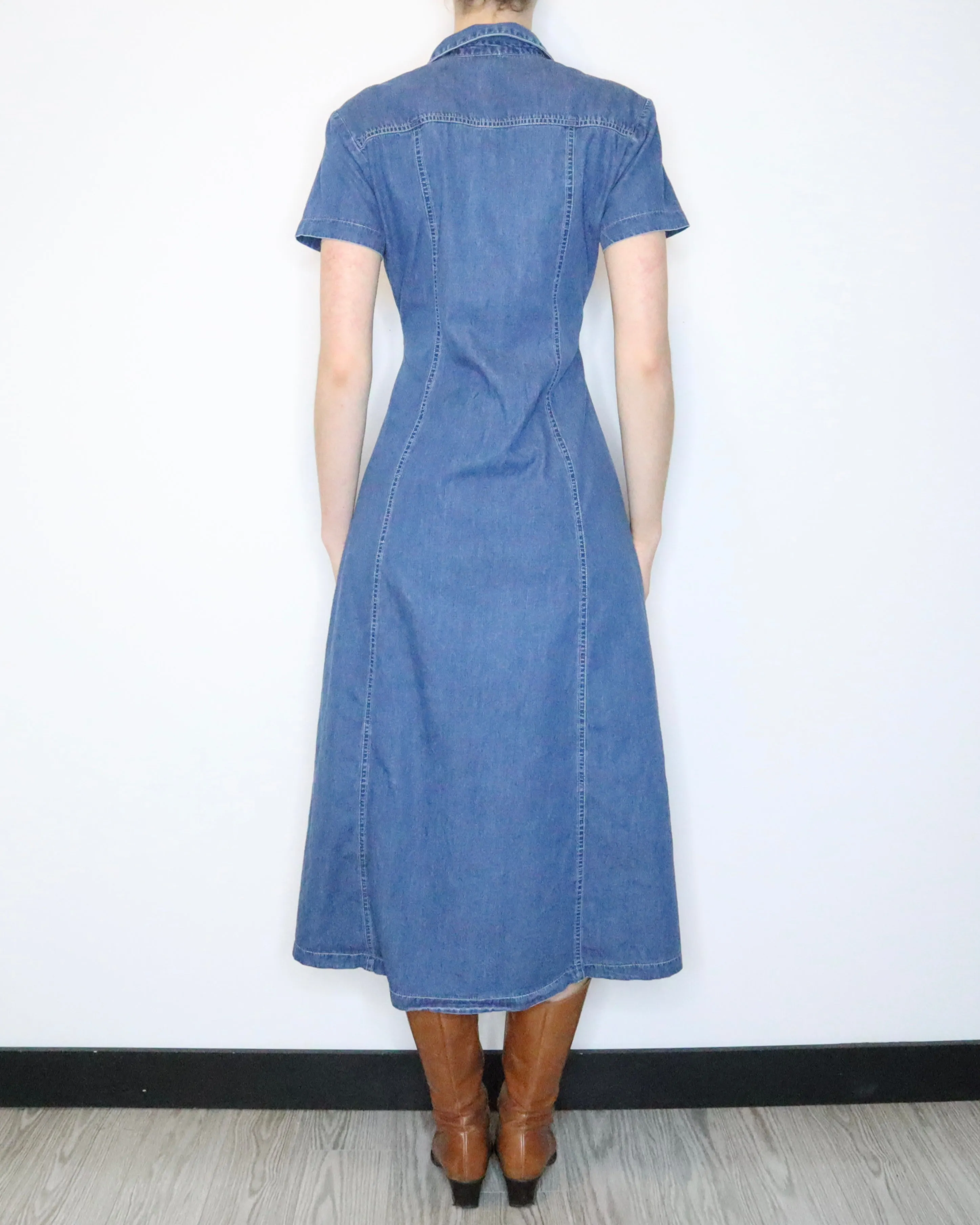 Laura Ashley Denim Maxi Dress (Medium)