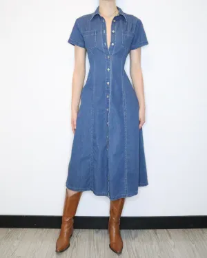Laura Ashley Denim Maxi Dress (Medium)