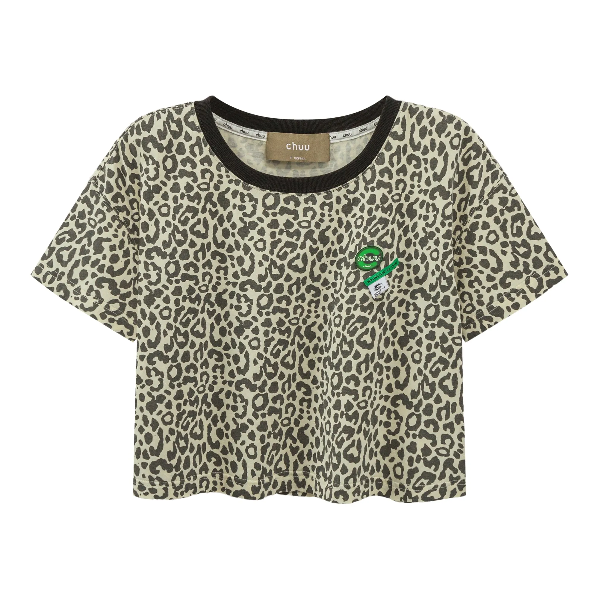 Leo Print Overfit Crop T-Shirt