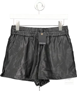 Marissa Webb Black Baxter Leather Boxer Shorts UK 6
