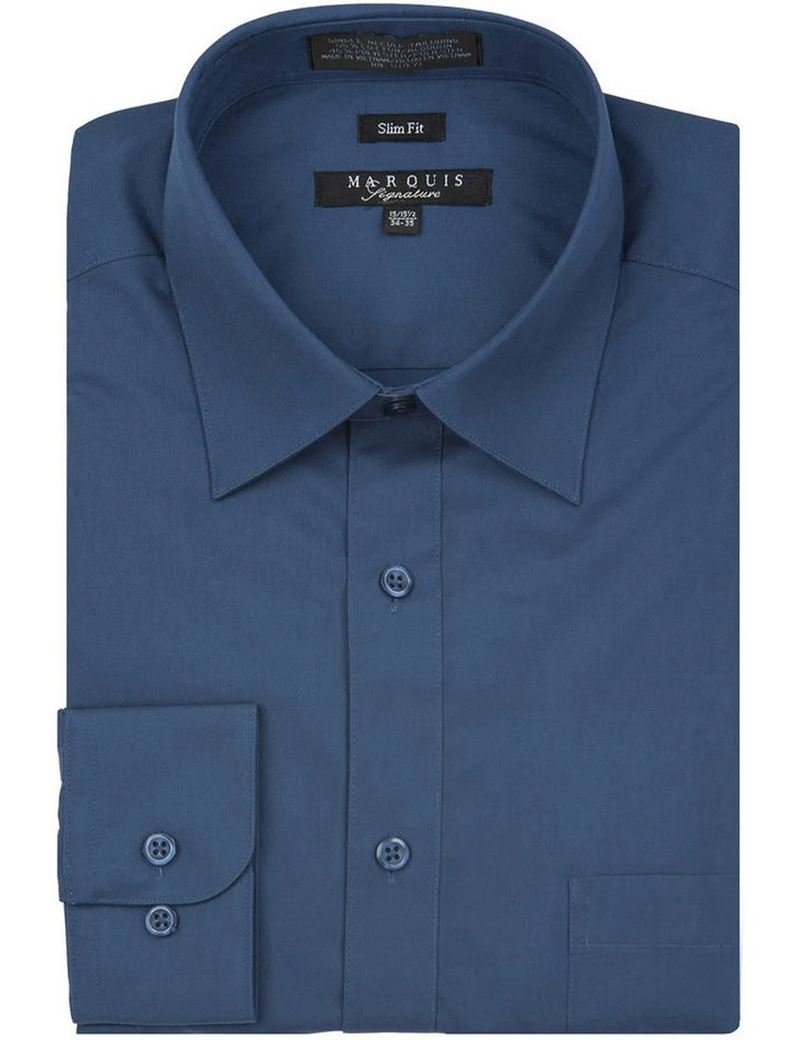 Marquis Men's Basic Slim Fit Dress Shirt