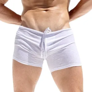 Men's Lace-Up Striped Fitness Shorts