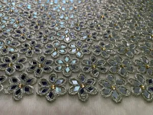 Mirror Flower Jaal work Border, 8inch broad Border