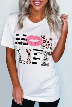 Mom Life Animal Print (White)