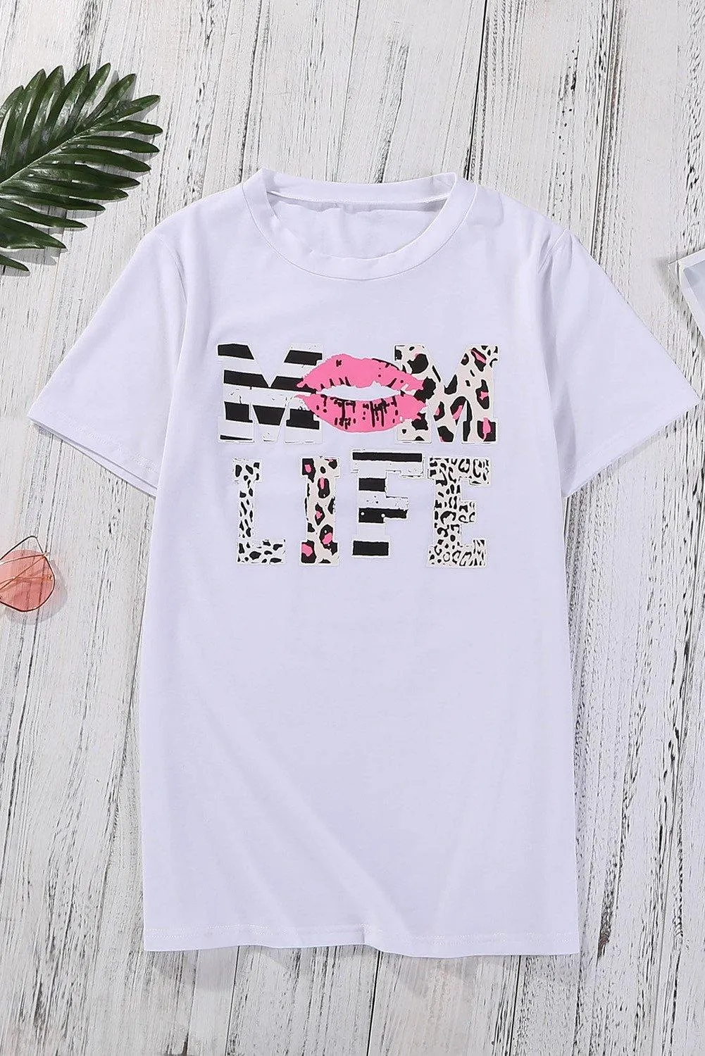 Mom Life Animal Print (White)