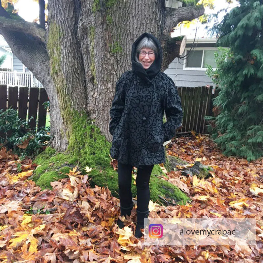 Mycra Pac Raincoat Mini Donatella Black Scroll