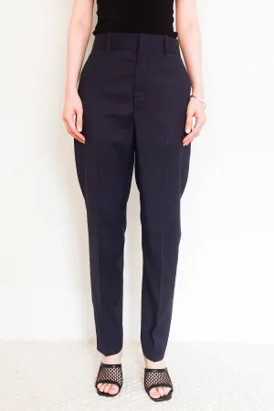 Navy check tailored trousers RRP £350