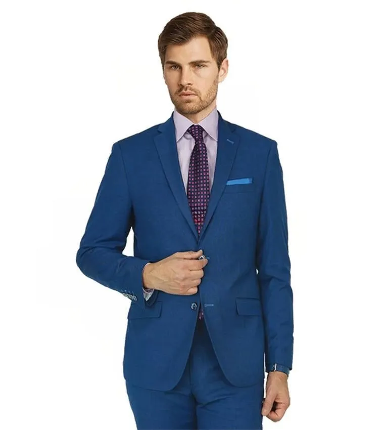 New York Man Italian Designer French Blue 2 Piece Suit (available in Slim or Modern fit)