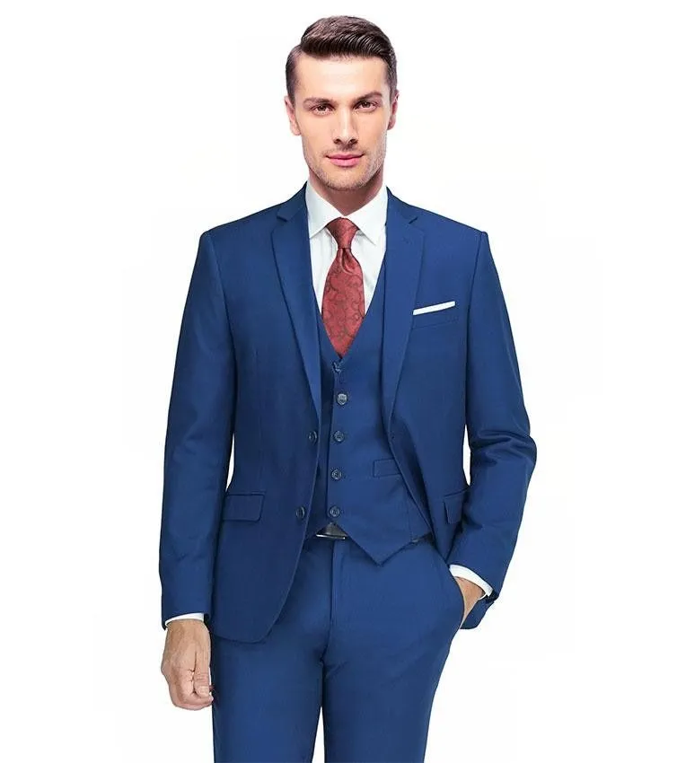 New York Man Italian Designer French Blue 2 Piece Suit (available in Slim or Modern fit)