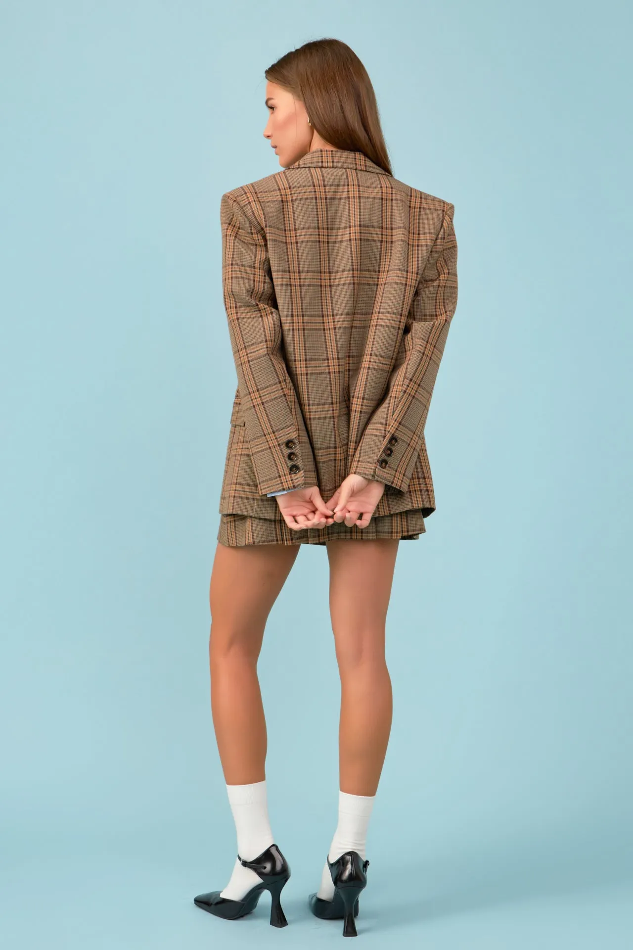 Oversized Check Blazer