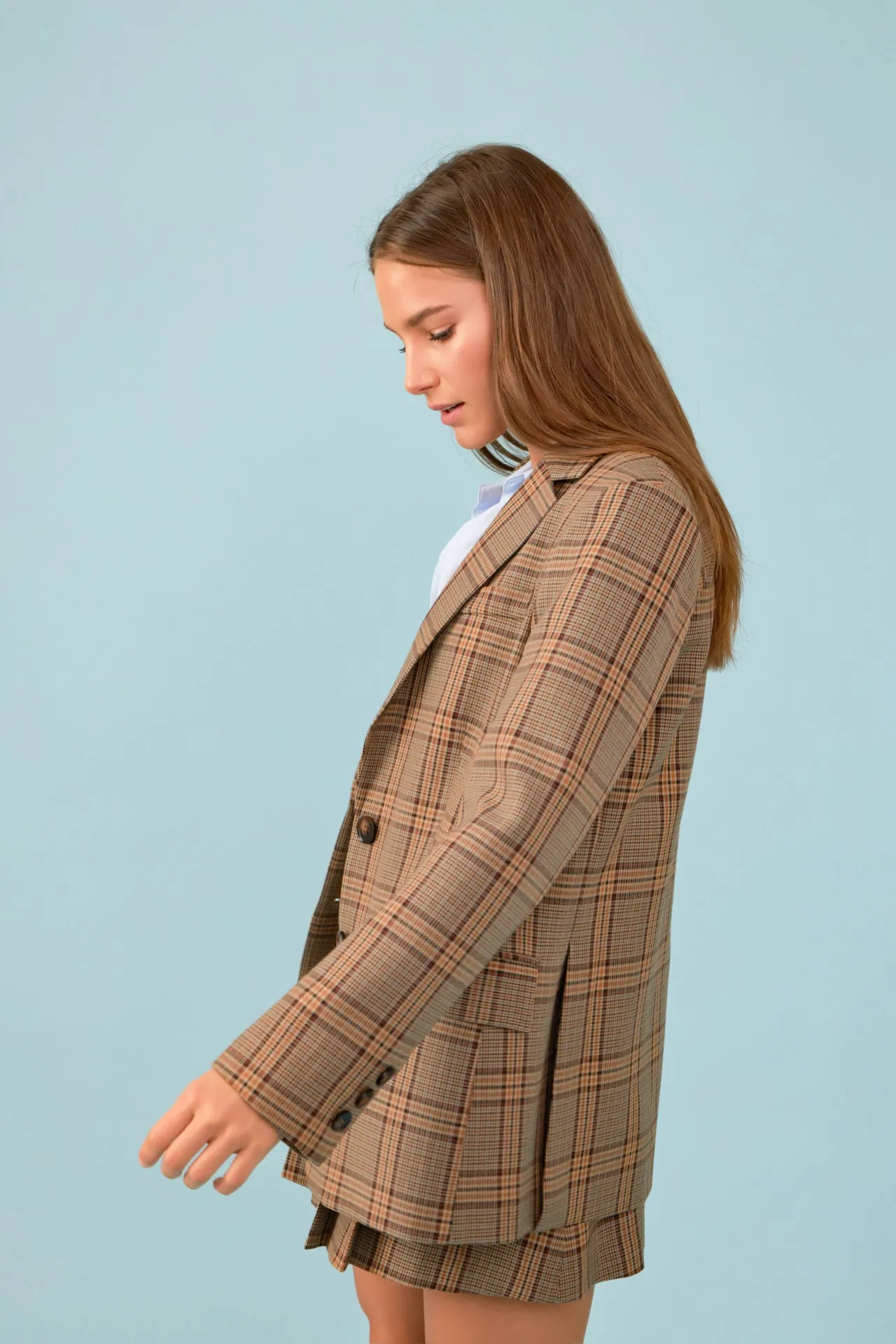 Oversized Check Blazer